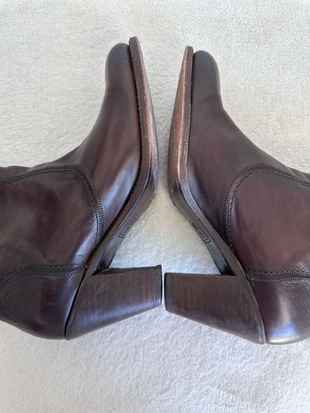 Frye Mustang Stitch Tall Boots Brown Women’s 9.5 Riding Western Knee High - Picture 8 of 12